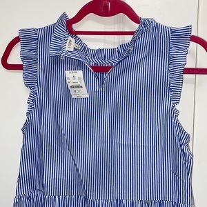 J. Crew 2 Blue and White Striped Maxi Dress NWT
